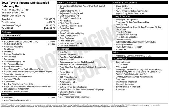 2021 Toyota Tacoma SR5 V6 2021 Toyota Tacoma SR5 V6