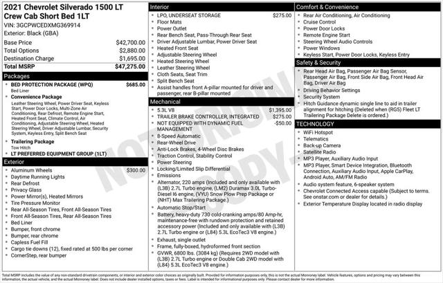 2021 Chevrolet Silverado 1500 2WD Crew Cab Short Bed LT
