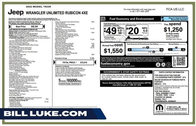 2022 Jeep Wrangler 4xe Unlimited Rubicon 4x4 for sale in Phoenix, AZ