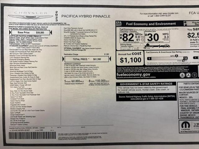 2023 Chrysler Pacifica Hybrid Pinnacle for sale in Beaverdale, PA