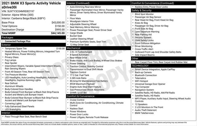 2021 BMW X3 sDrive30i