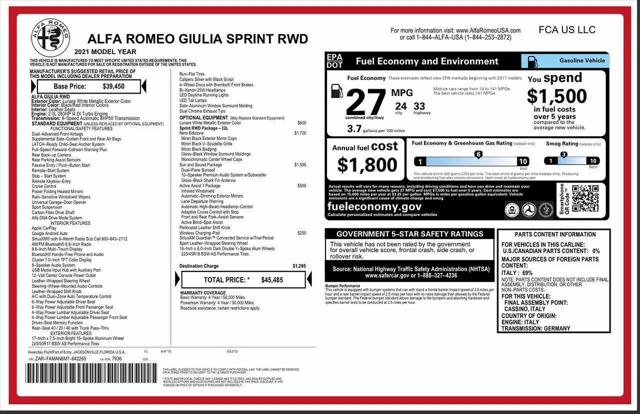 2021 Alfa Romeo Giulia RWD