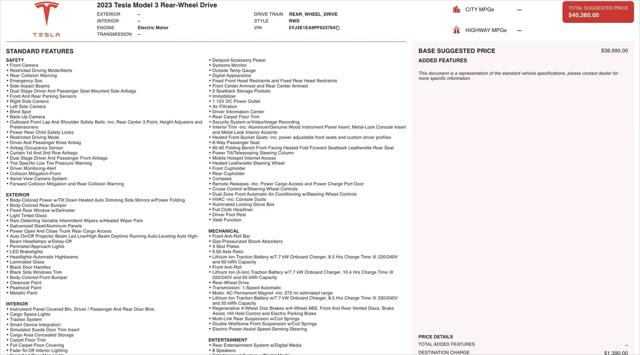 2023 Tesla Model 3 Rear-Wheel Drive