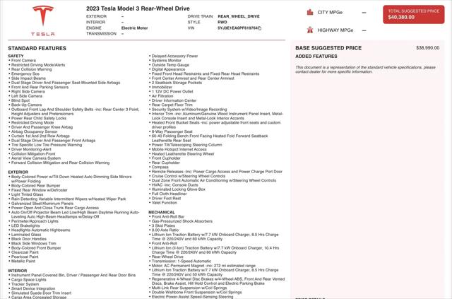 2023 Tesla Model 3 Rear-Wheel Drive