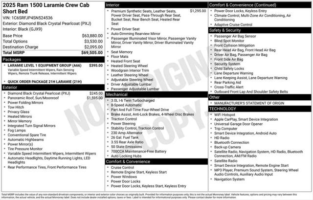 2025 Ram 1500 Laramie Crew Cab 4x4 5'7" Box for sale in Clinton Township, MI