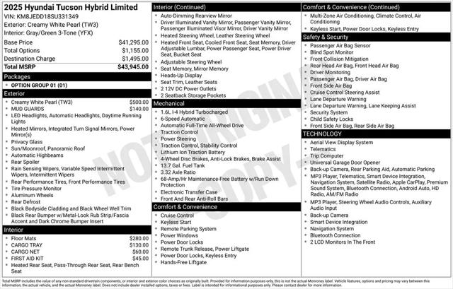 2025 Hyundai Tucson Hybrid Limited for sale in McKinney, TX