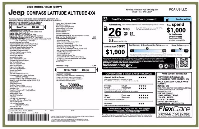 2026 Jeep Compass Latitude Altitude