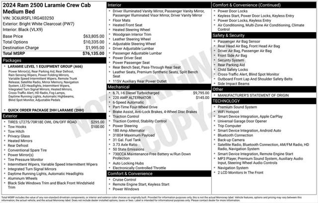 2024 Ram 2500 Laramie Crew Cab 4x4 64 Box