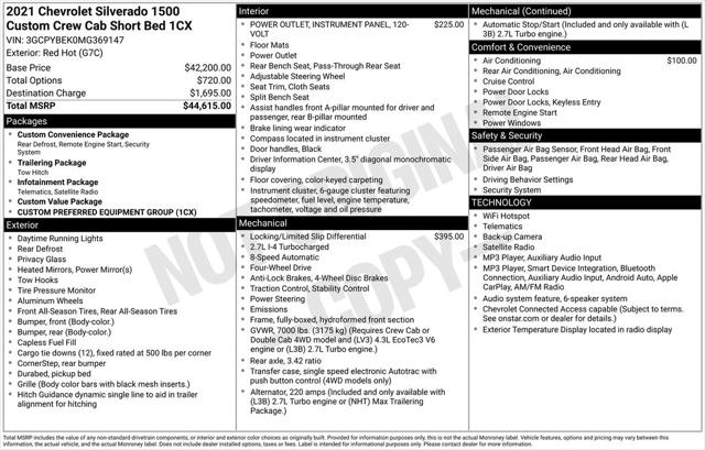 Used 2021 Chevrolet Silverado 1500 4WD Crew Cab Short Bed Custom For Sale in Muscle Shoals, AL