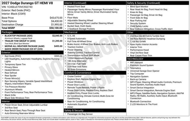 2027 Dodge Durango GT HEMI