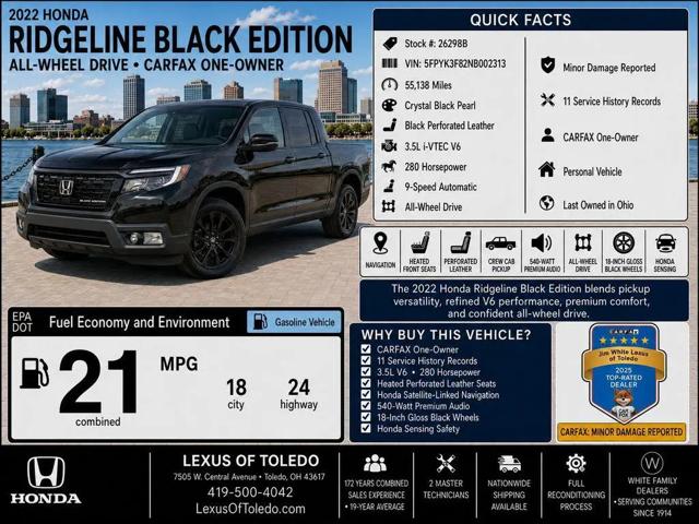 2022 Honda Ridgeline Black Edition for sale in Toledo, OH