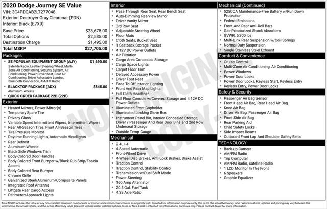 2020 Dodge Journey SE Value