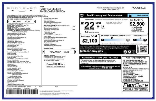 2027 Chrysler Pacifica Select