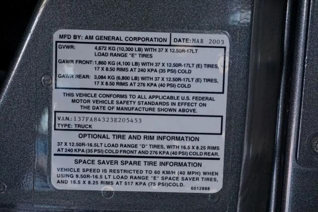 2003 HUMMER H1 Enclosed