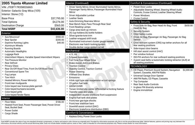 2005 Toyota 4Runner Limited V8 for sale in Schaumburg, IL