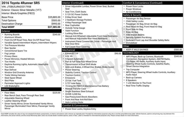 2016 Toyota 4Runner SR5 2016 Toyota 4Runner SR5