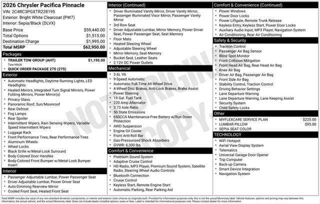 2026 Chrysler Pacifica Pinnacle AWD