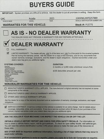 2023 GMC Acadia FWD SLE