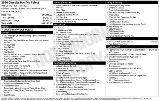 2026 Chrysler Pacifica Select