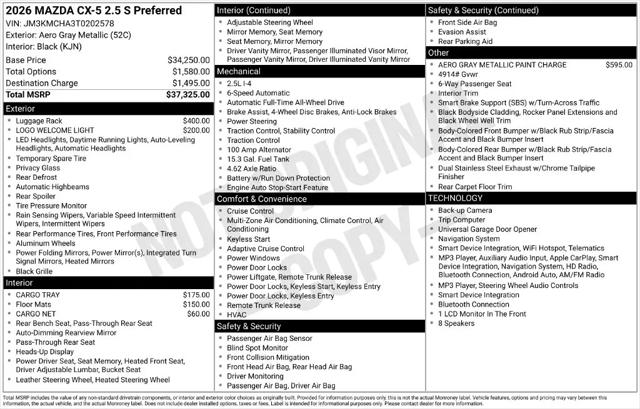 2026 Mazda CX-5 2.5 S Preferred