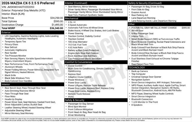 2026 Mazda CX-5 2.5 S Preferred