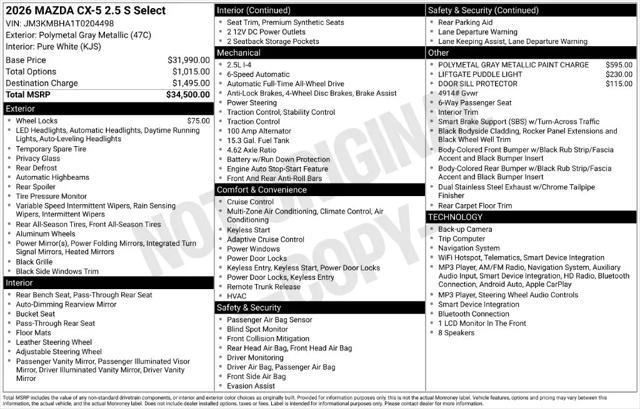 2026 Mazda CX-5 2.5 S Select