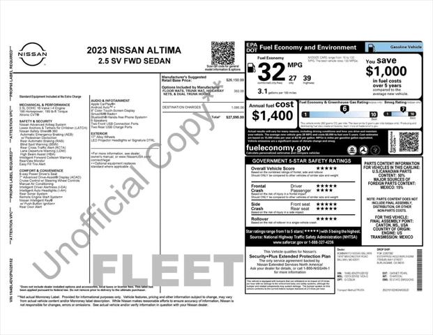 2023 Nissan Altima SV FWD