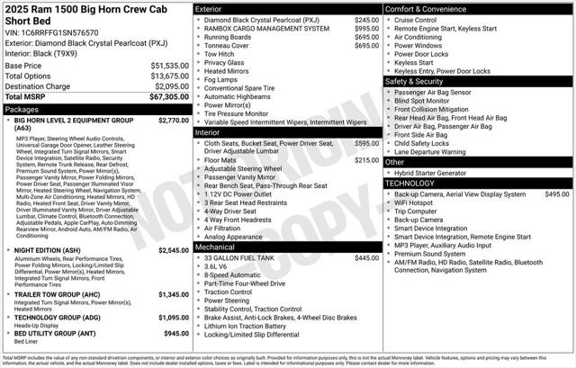 2025 RAM 1500 Big Horn Crew Cab 4x4 57 Box