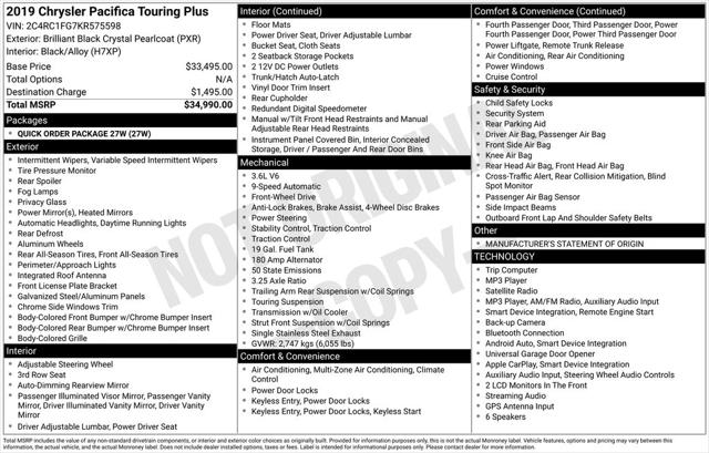 2019 Chrysler Pacifica Touring Plus