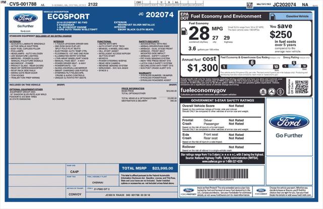 Used 2018 Ford EcoSport SE For Sale in Muscle Shoals, AL