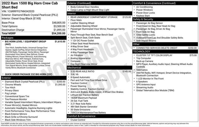 2022 RAM 1500 Big Horn Crew Cab 4x4 57 Box 2022 RAM 1500 Big Horn Crew Cab 4x4 57 Box