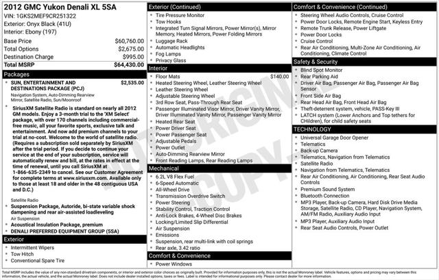 2012 GMC Yukon XL 1500 Denali 2012 GMC Yukon XL 1500 Denali