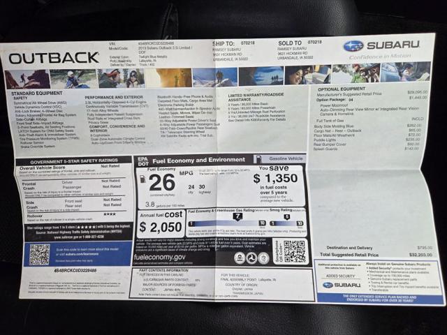 2013 Subaru Outback 2.5i Limited