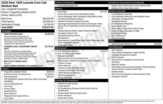 2026 RAM Ram 1500 RAM 1500 LARAMIE CREW CAB 4X4 64 BOX 2026 RAM Ram 1500 RAM 1500 LARAMIE CREW CAB 4X4 64 BOX