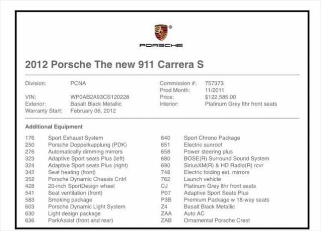 2012 Porsche 911 Carrera S