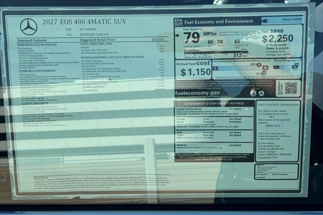 2027 Mercedes-Benz EQS EQS 400