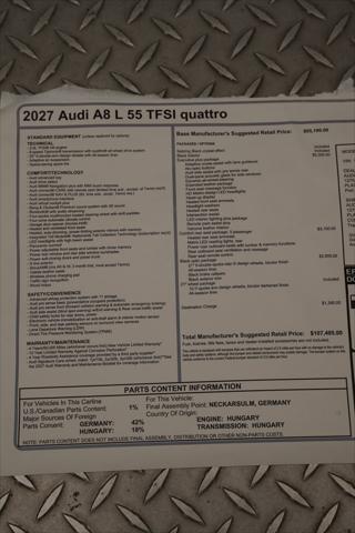 2027 Audi A8 55 TFSI quattro Tiptronic