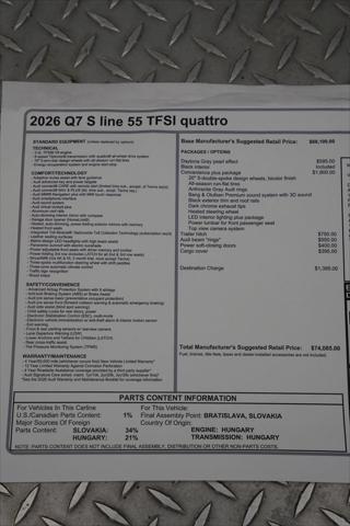 2026 Audi Q7 Premium S line TFSI quattro tiptronic