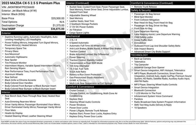 2023 Mazda CX-5 2.5 S Premium Plus 2023 Mazda CX-5 2.5 S Premium Plus