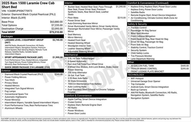2025 Ram 1500 Laramie Crew Cab 4x4 57 Box