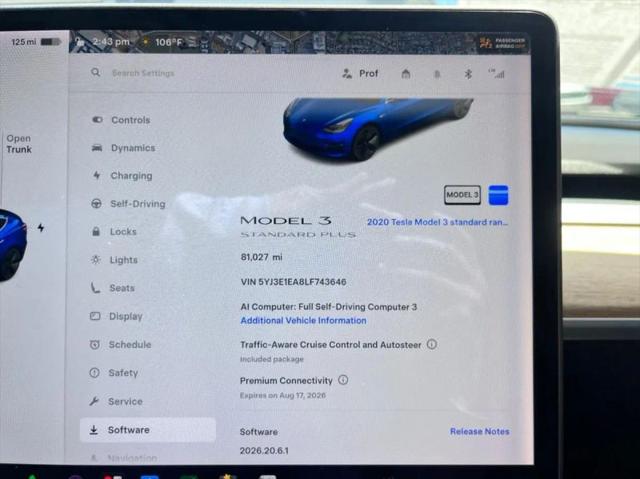 2020 Tesla Model 3 Standard Range Plus Rear-Wheel Drive