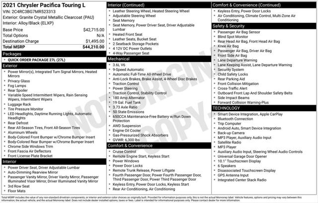 2021 Chrysler Pacifica Touring L AWD