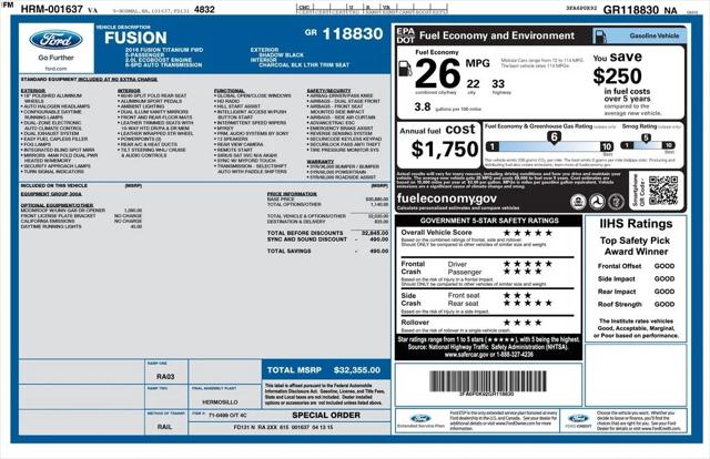 2016 Ford Fusion Titanium 2016 Ford Fusion Titanium