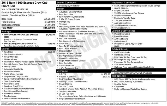 2015 RAM 1500 Express 2015 RAM 1500 Express
