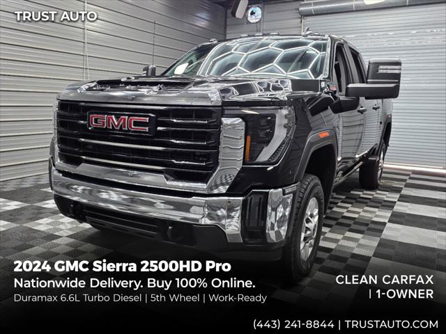 2024 GMC Sierra 2500HD Pro 4WD Crew Cab Duramax 6.6L V8 Turbo Diesel Pickup Truck w/5th Wheel for sale in Sykesville, MD