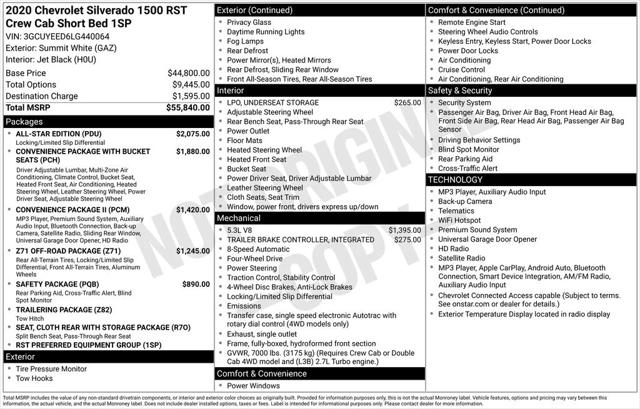 2020 Chevrolet Silverado 1500 4WD Crew Cab Short Bed RST 2020 Chevrolet Silverado 1500 4WD Crew Cab Short Bed RST