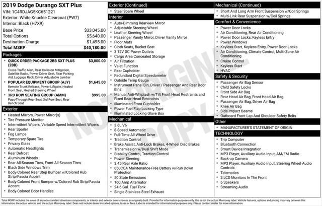 2019 Dodge Durango SXT AWD 2019 Dodge Durango SXT AWD