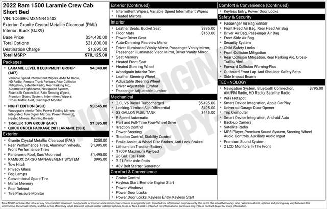 2022 RAM 1500 Laramie Crew Cab 4x4 57 Box