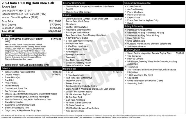 2024 Ram 1500 Big Horn Crew Cab 4x4 57 Box