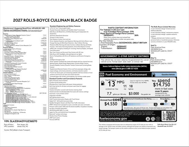 2027 Rolls-Royce Cullinan Black Badge
